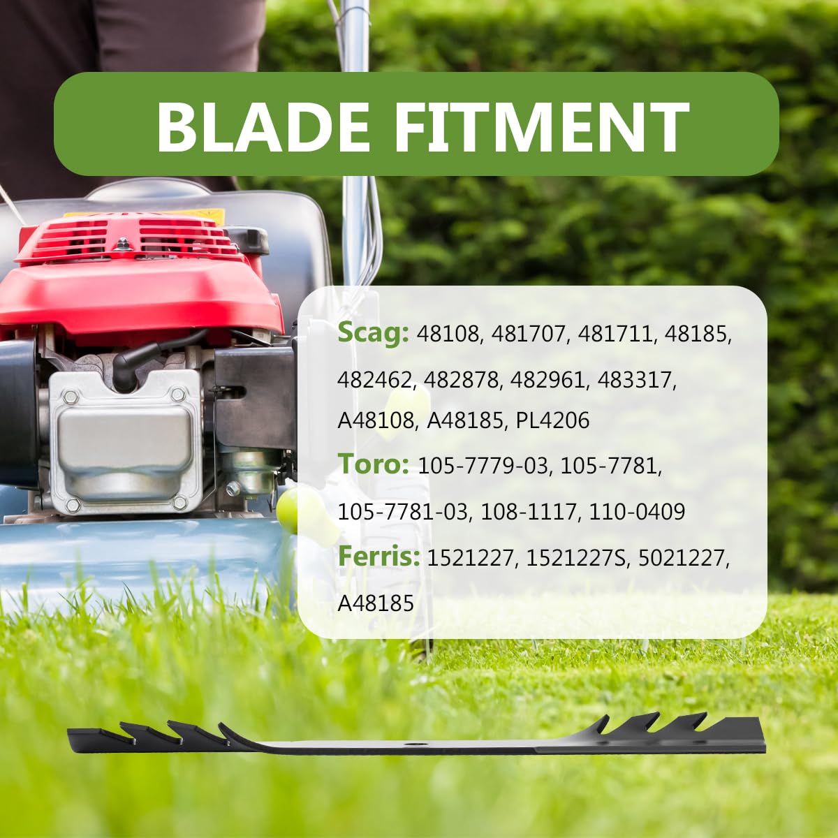 BCQNXX mulching blades enhance mowing performance