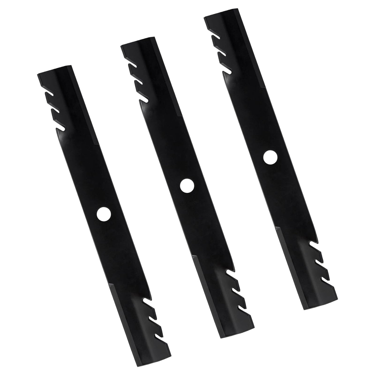 BCQNXX mulching blade three-pack for 60-inch decks with durable construction.