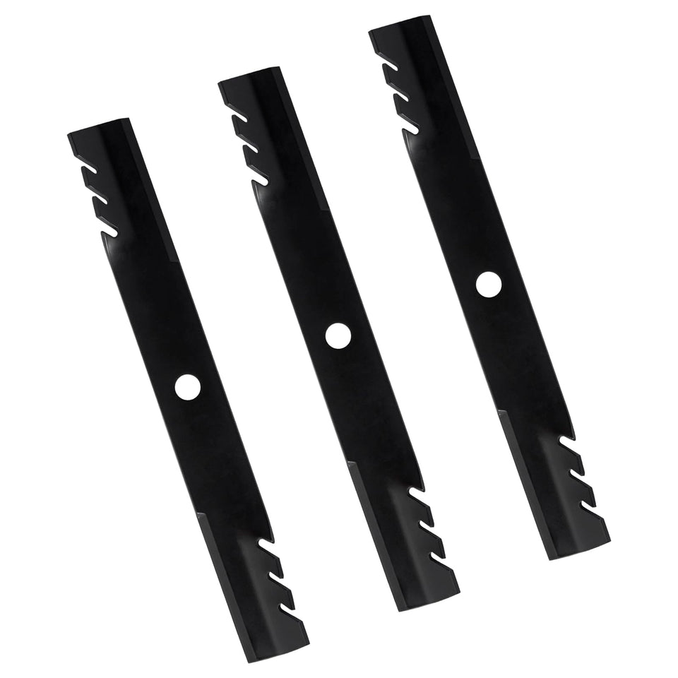 BCQNXX mulching blade three-pack for 60-inch decks with durable construction.