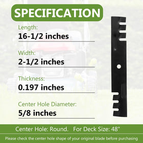 BCQNXX mulching blades steel closeup emphasizes high-strength construction.