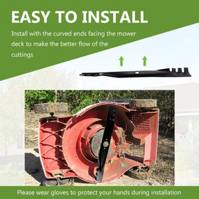 BCQNXX extended cutting surface for improved mulching in dense grass