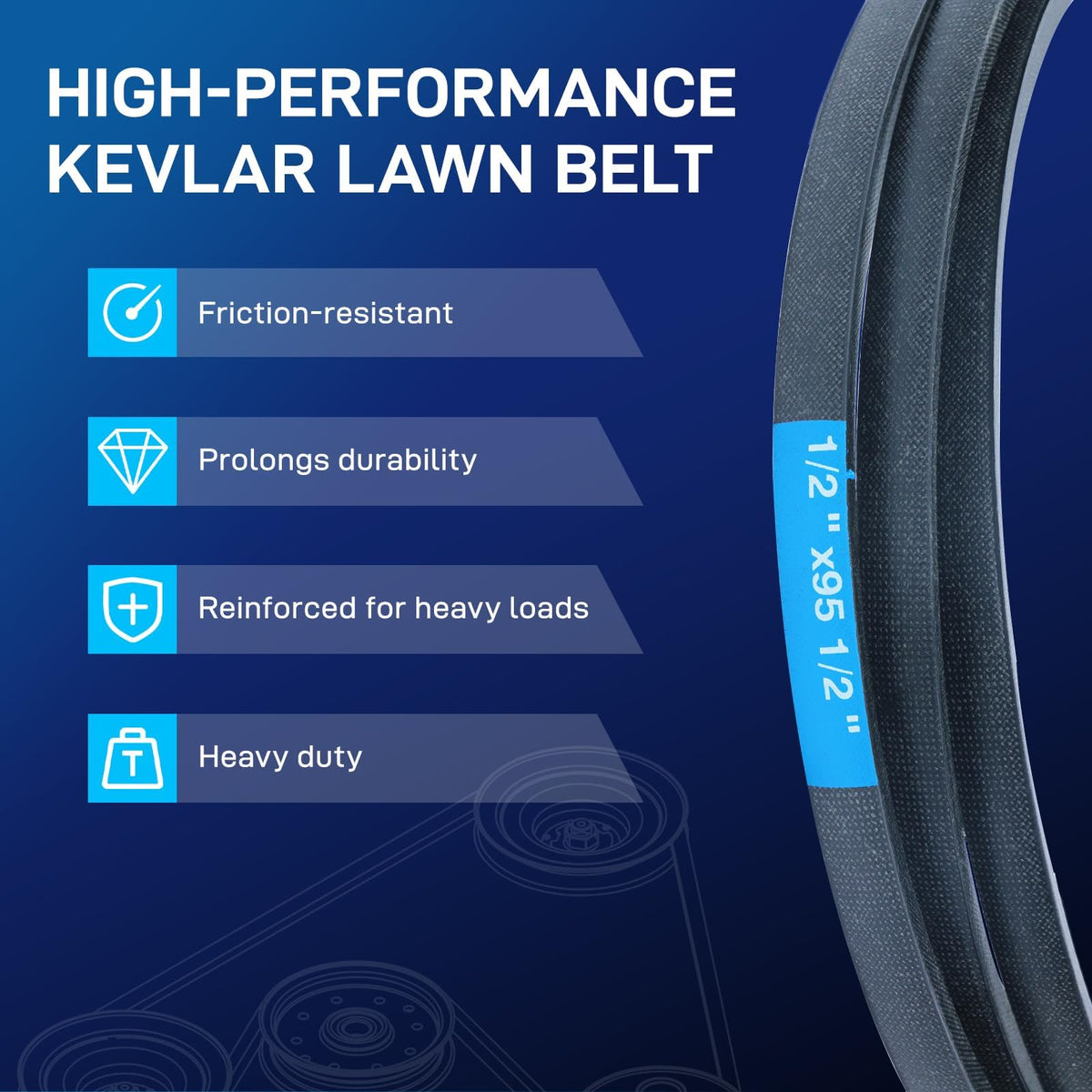 BDeli Kevlar belt highlighting heat resistance during mowing tasks