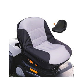BeadChica Deluxe seat cover with back pocket keeps gloves handy during mowing.