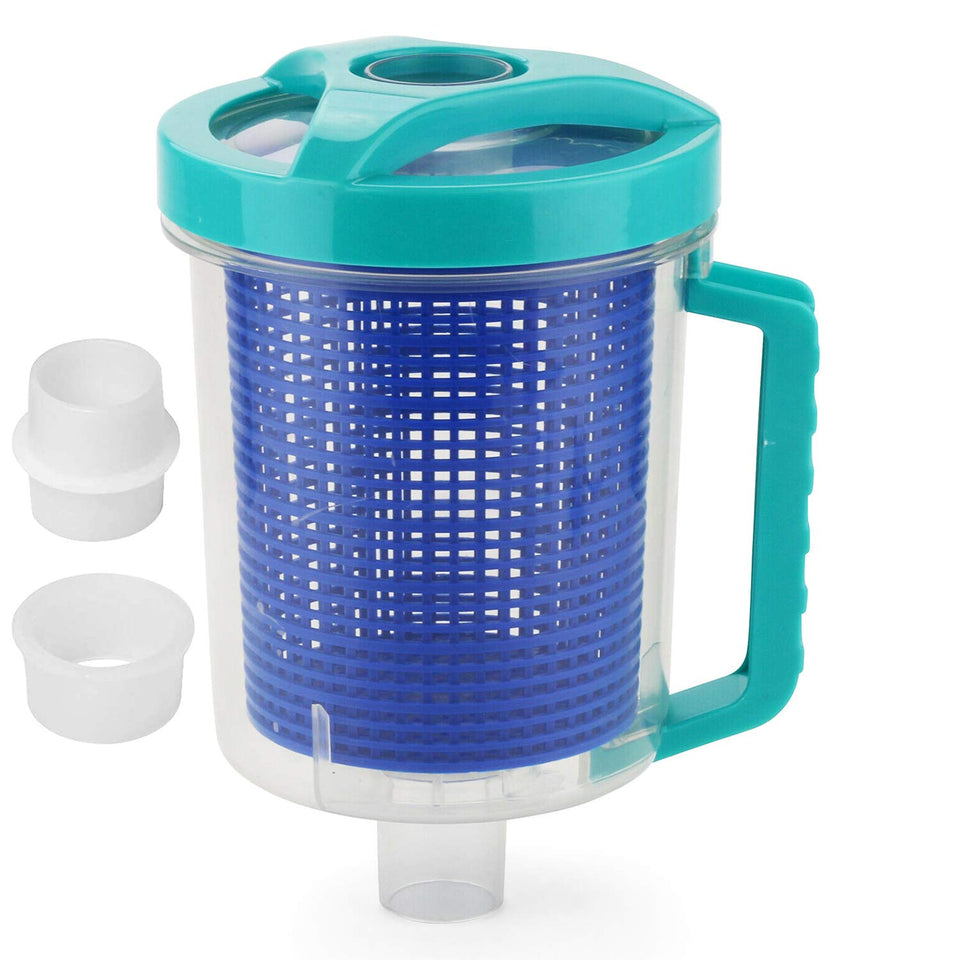BeadChica pool leaf canister with clear view shows debris capacity for easy monitoring.