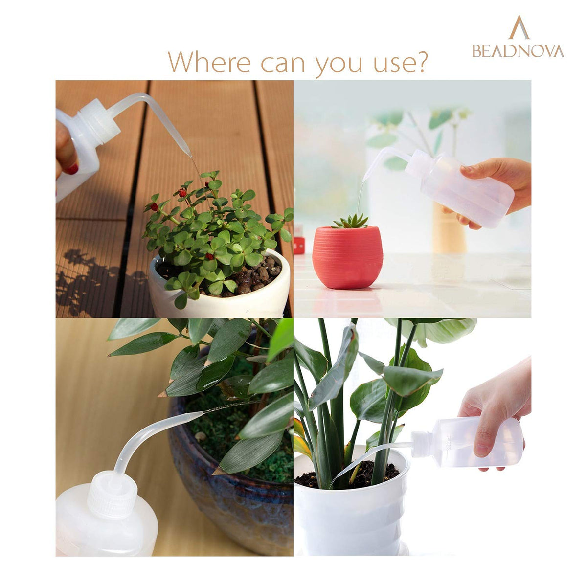 BEADNOVA labware rinse bottle with visible scale for easy measurement