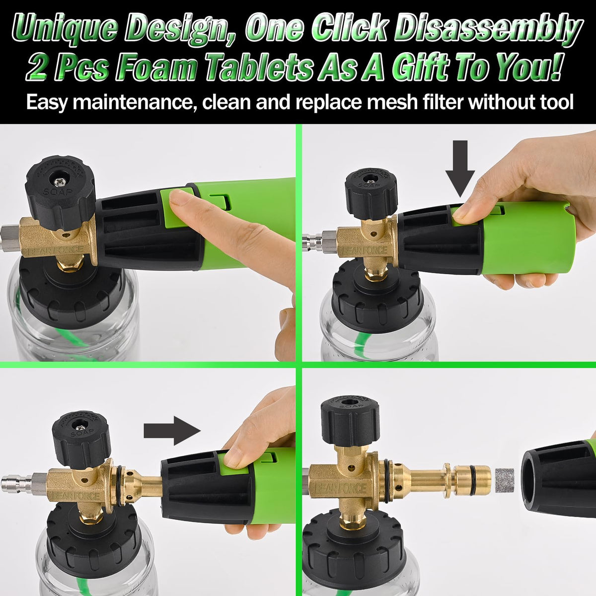 BEAR FORCE ProPlus foam cannon with one click disassembly for easy maintenance