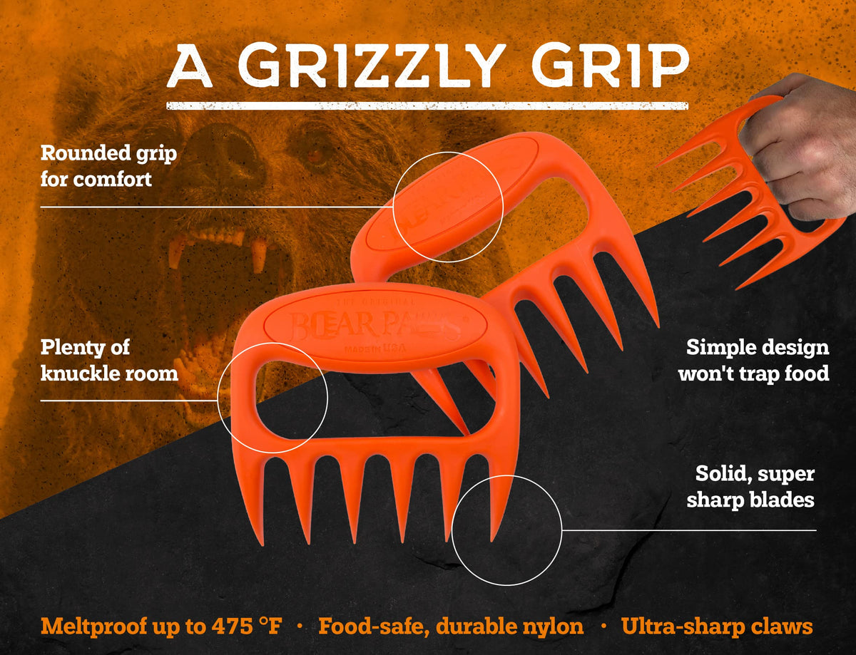 Bear Paws claws shredding brisket for easy barbecue