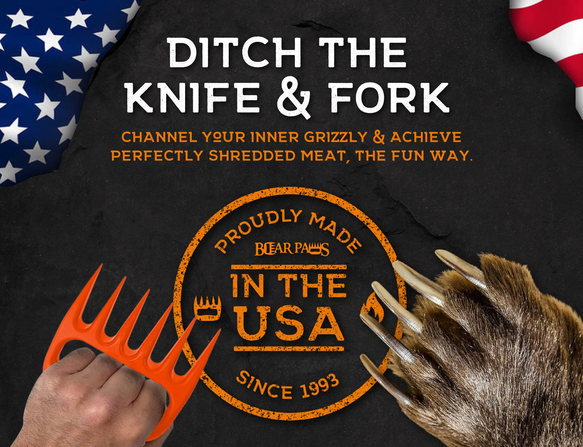 Bear Paws turkey lifter claws helping carve turkey