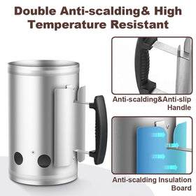 BEAU JARDIN starter shows heat shield and safe, non-slip handle