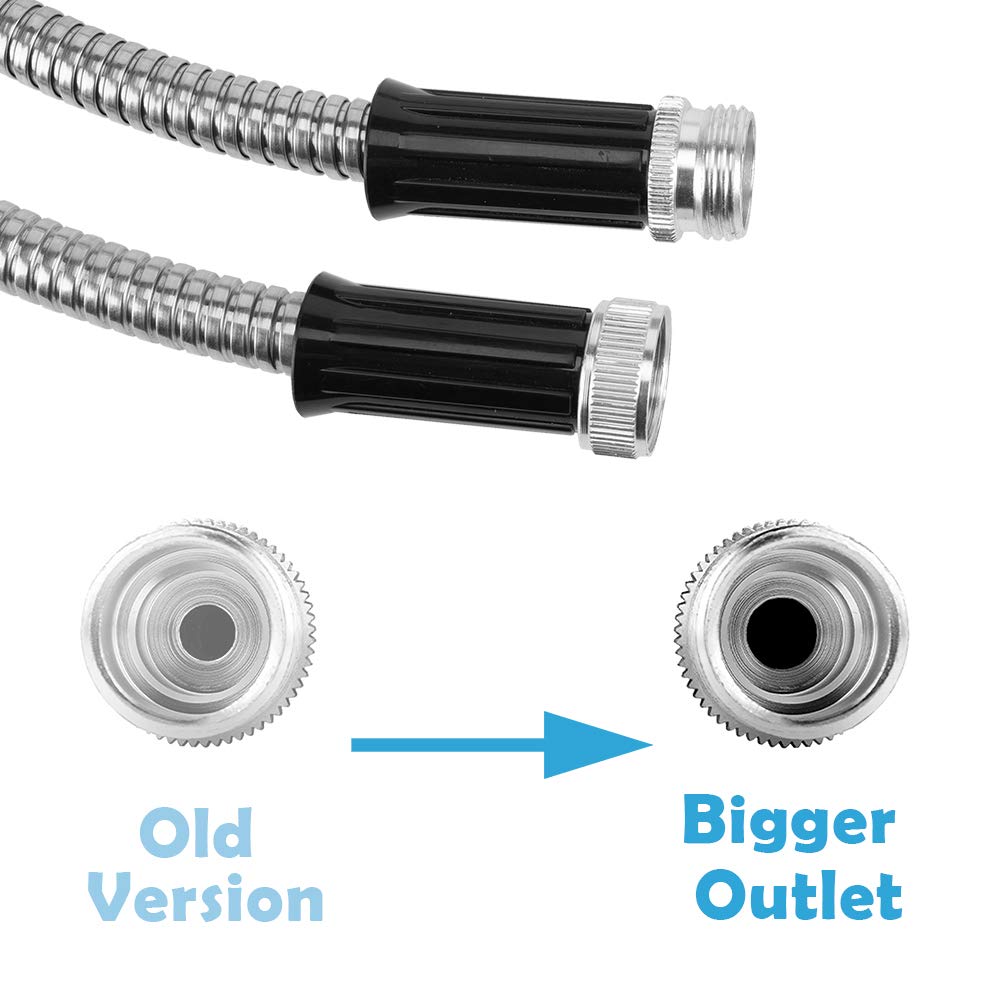 Beaulife metal garden hose 15ft durability withstands weather and pet chewing.