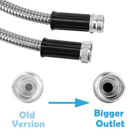 Beaulife metal garden hose 15ft durability withstands weather and pet chewing.