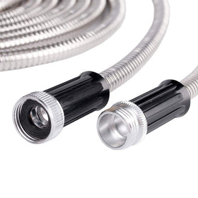 Beaulife metal garden hose 15ft reinforced joint prevents leaks during use.