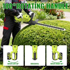BeautFirst hedge trimmer safety design featuring a double lock to prevent accidental activation.