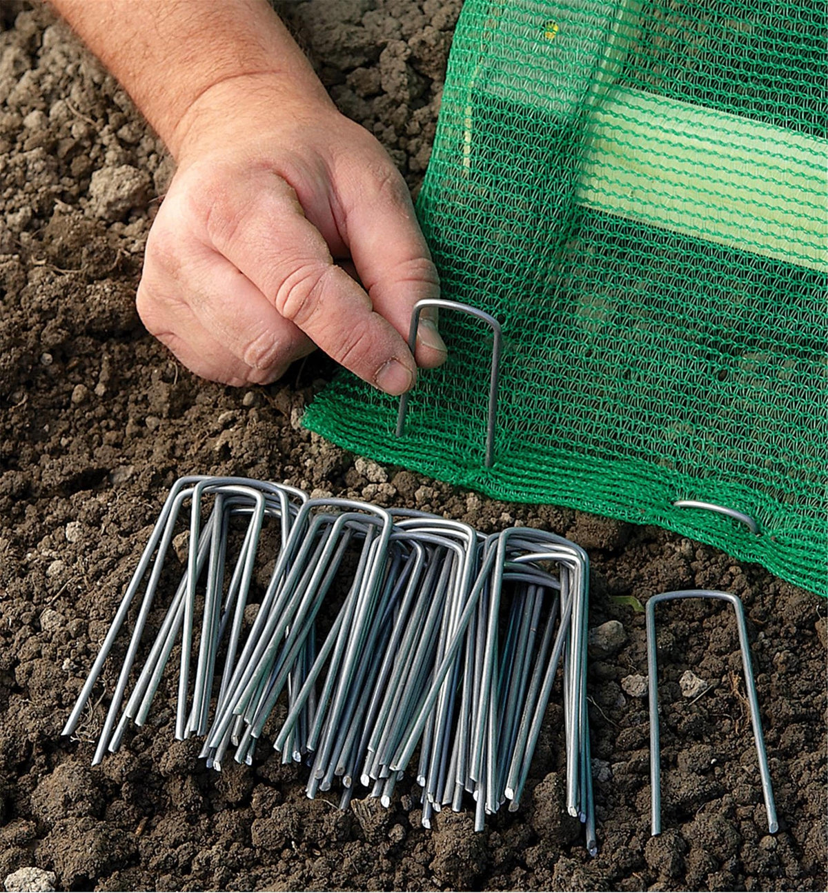 BEBEKULA edging and fence stabilization stake in garden border.