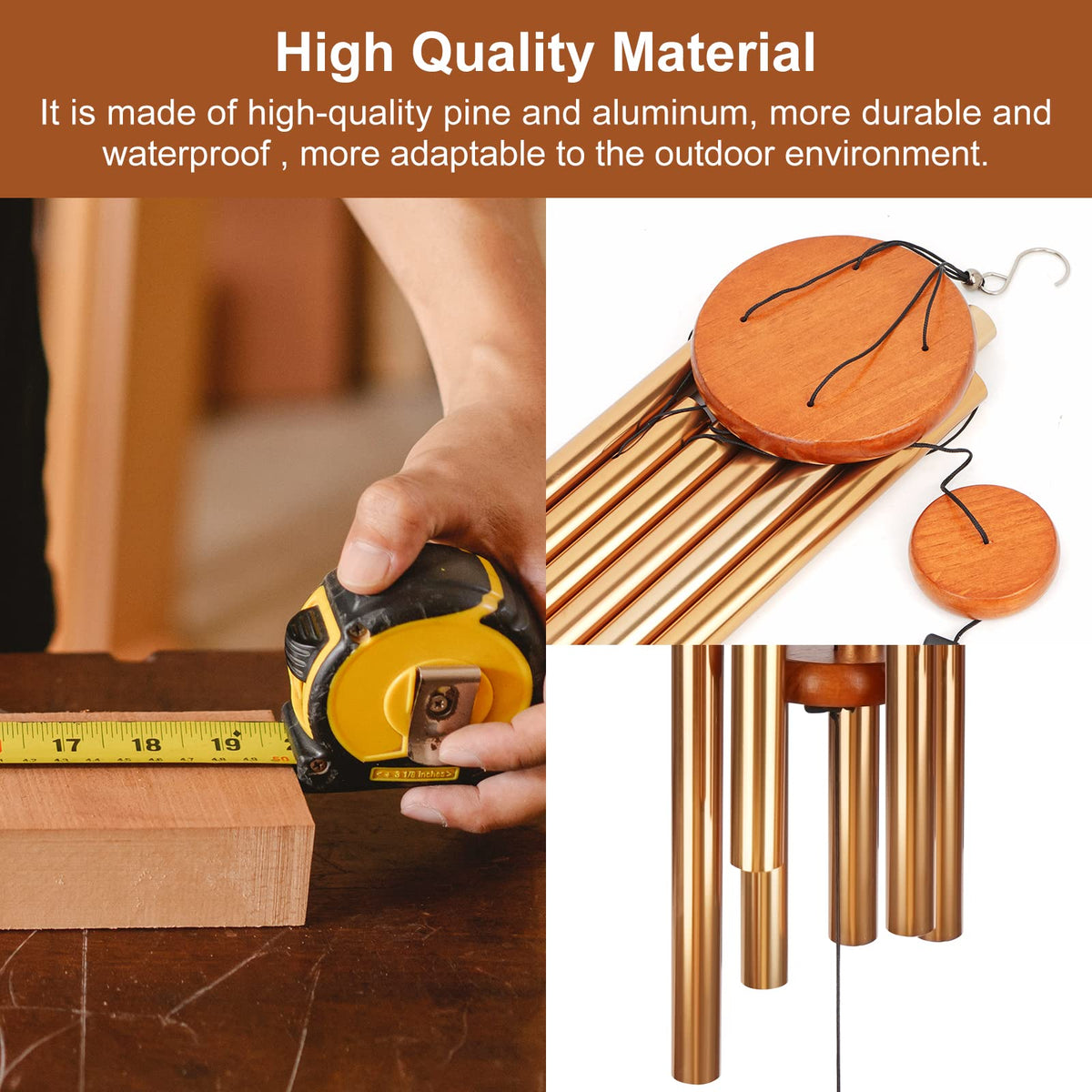 Beboligh chimes with weatherproof aluminum tubes and corrosion protection