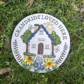 Bechivie engraved Grandkids Loved Here stone adds personal outdoor touch