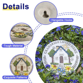 Bechivie garden decor stone with house trees flowers butterflies and sun