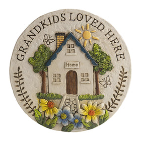 Bechivie grandma garden stepping stone in white for charming outdoor paths