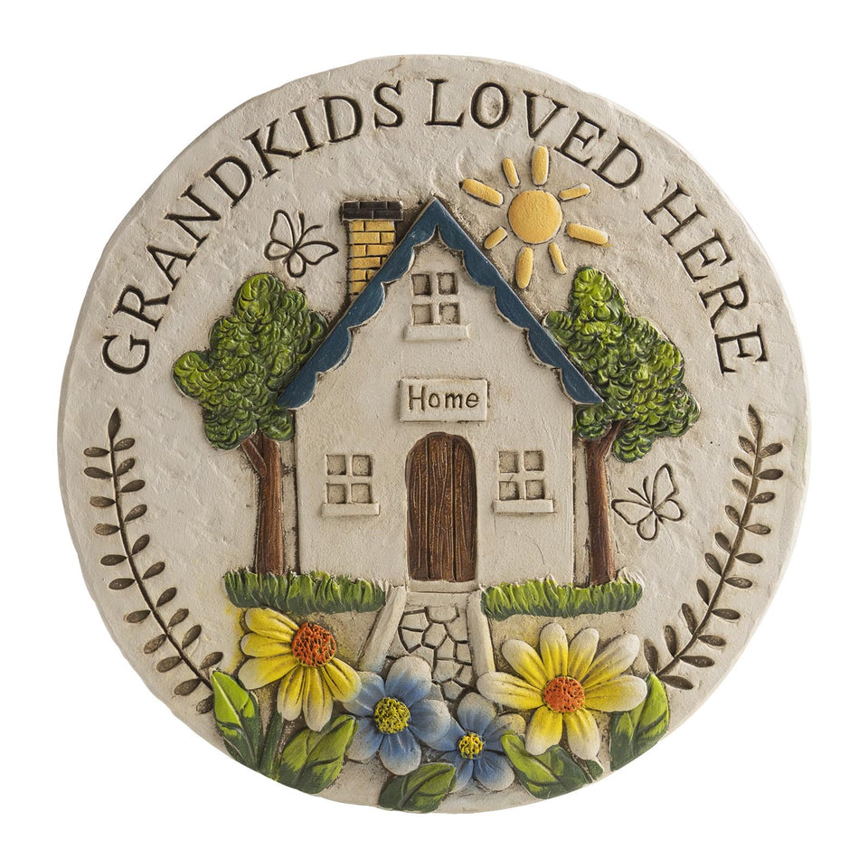 Bechivie grandma garden stepping stone in white for charming outdoor paths