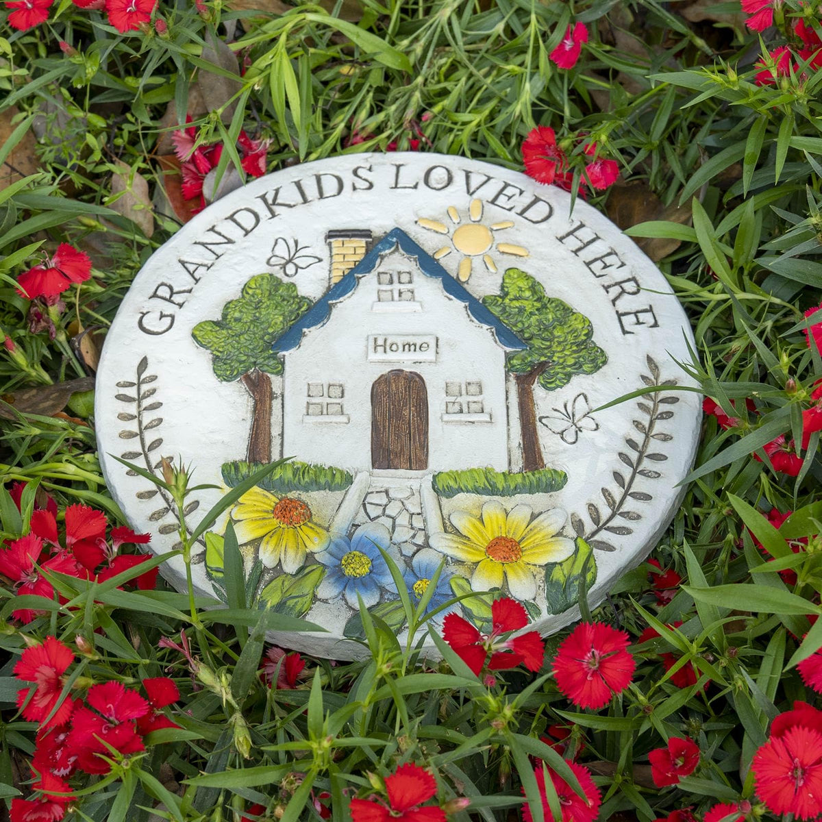 Bechivie white stepping stone enhances curb appeal and sentimental ambiance