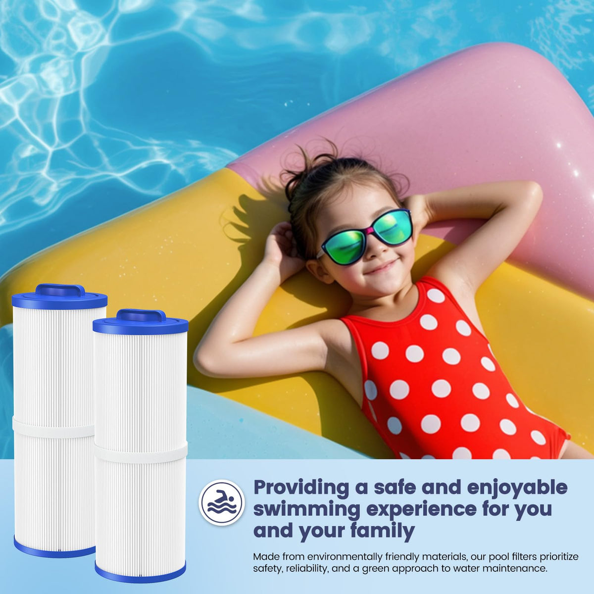 Beckacher 50 sq ft spa filter supports reliable hot tub performance.