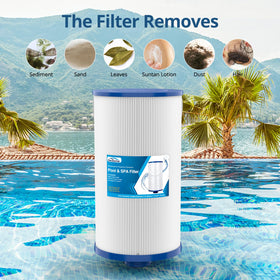 Filter dimensions image displays 9 1/2 inch length and 5 3/8 inch OD.