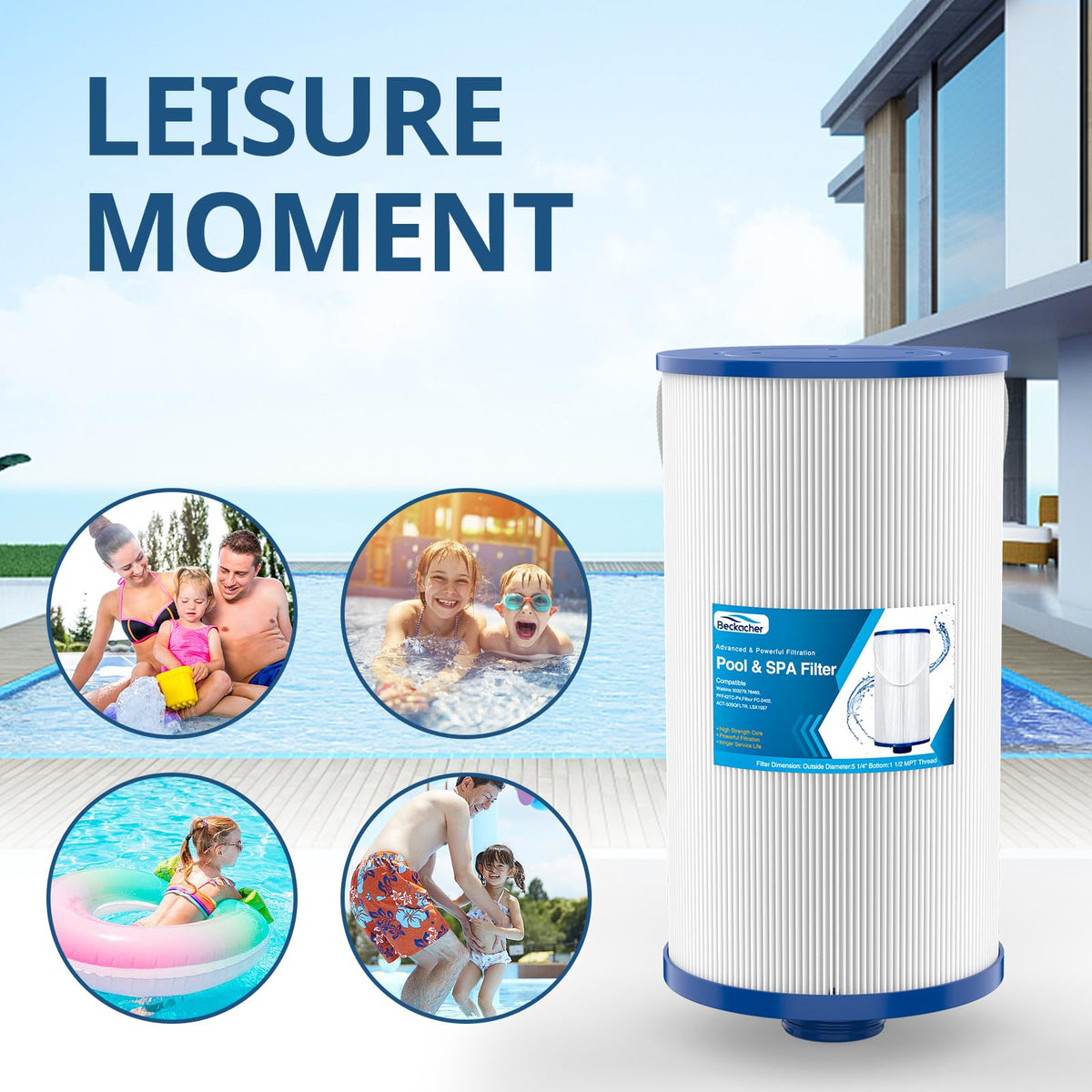 Maintenance-ready filter reduces downtime and keeps spa water balanced.