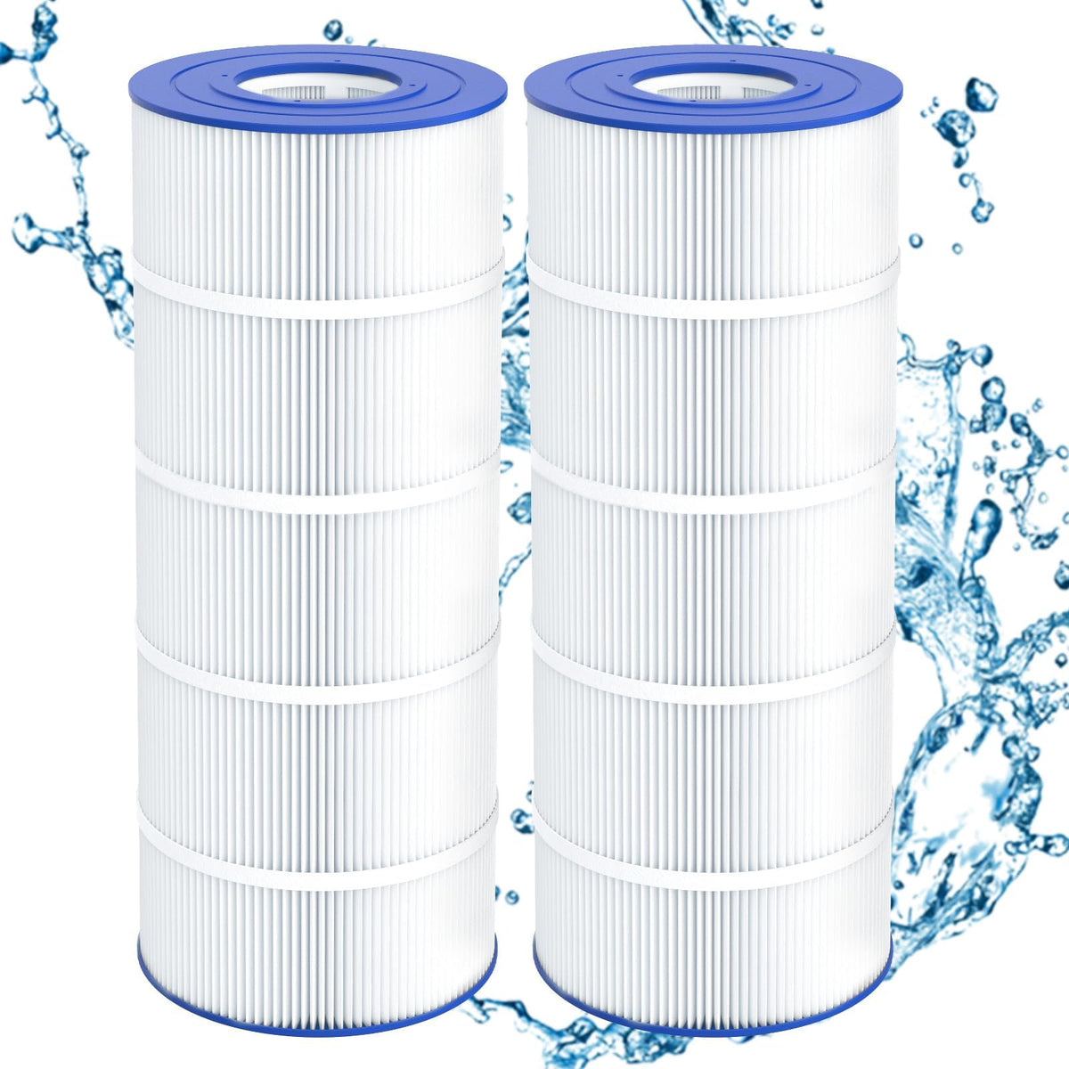 Beckacher PA120 two-pack packaging closeup highlights convenient replacement for compatible filters.