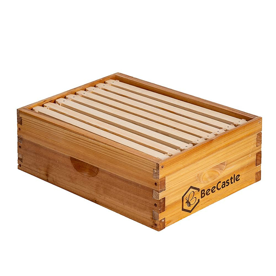 BeeCastle 8-frame medium super box front view for durable hive expansion