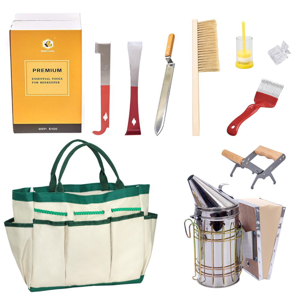 BeeCastle 9 Pcs Kit with organizer tote for organized hive inspections