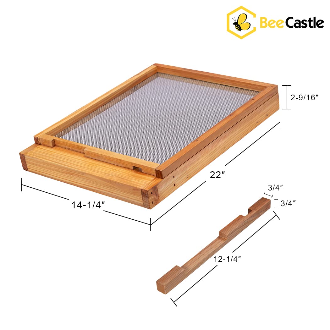 BeeCastle bottom board design allows easy swap during hive maintenance