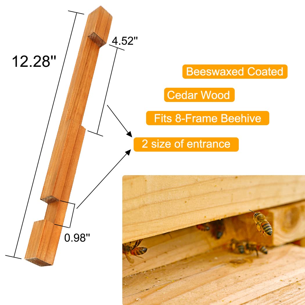 BeeCastle cedar wood entrance protector for beehives, matching hive materials