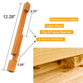 BeeCastle cedar wood entrance protector for beehives, matching hive materials
