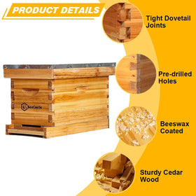 BeeCastle cedarwood 5-frame nuc box, sturdy timber for stable hive housing