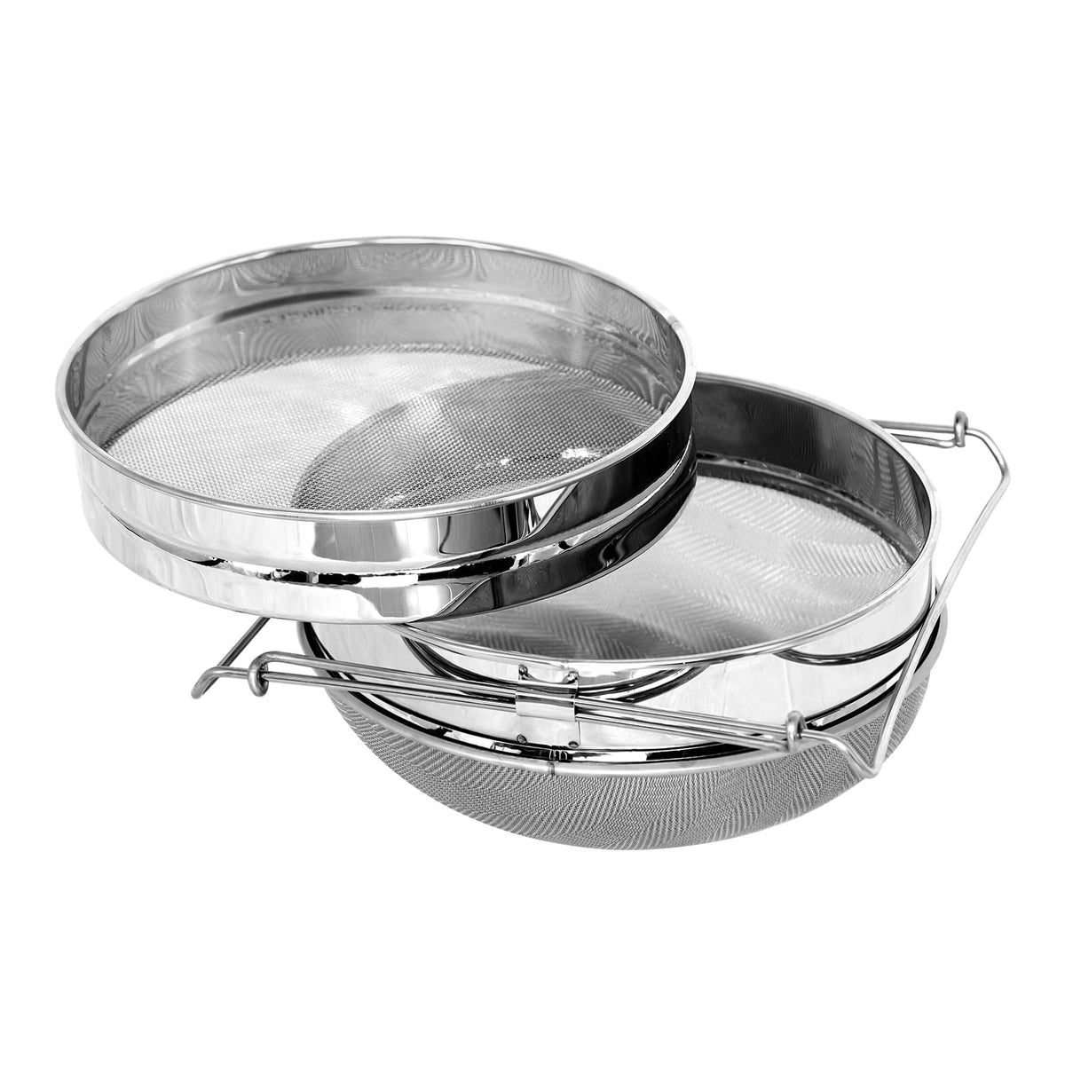 BeeCastle double sieve honey strainer top view filters large debris for cleaner honey