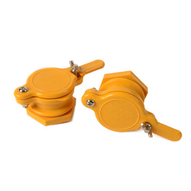 Close-up of BeeCastle nylon valve showing stainless steel wing nuts for durability.
