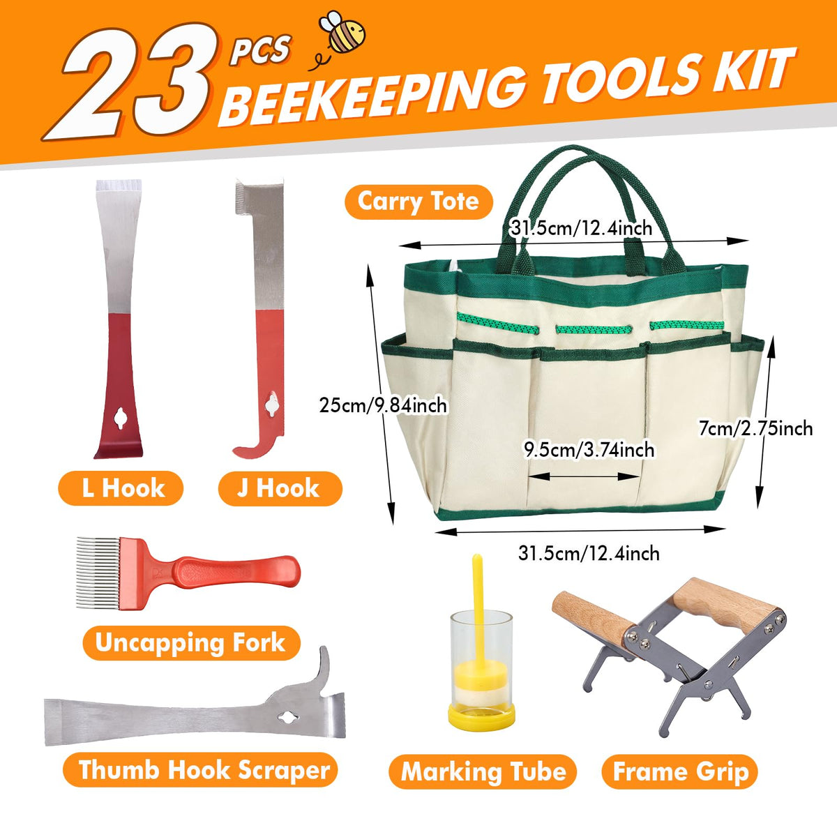 BeeCastle stainless-steel hive inspection tools ready for durable checks.