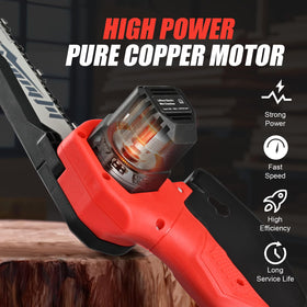 Beedeck Mini Chainsaw slim design enables one-handed operation.