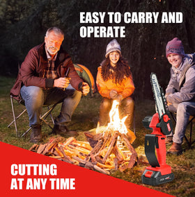 Beedeck Mini Chainsaw kit includes batteries, charger, and case.