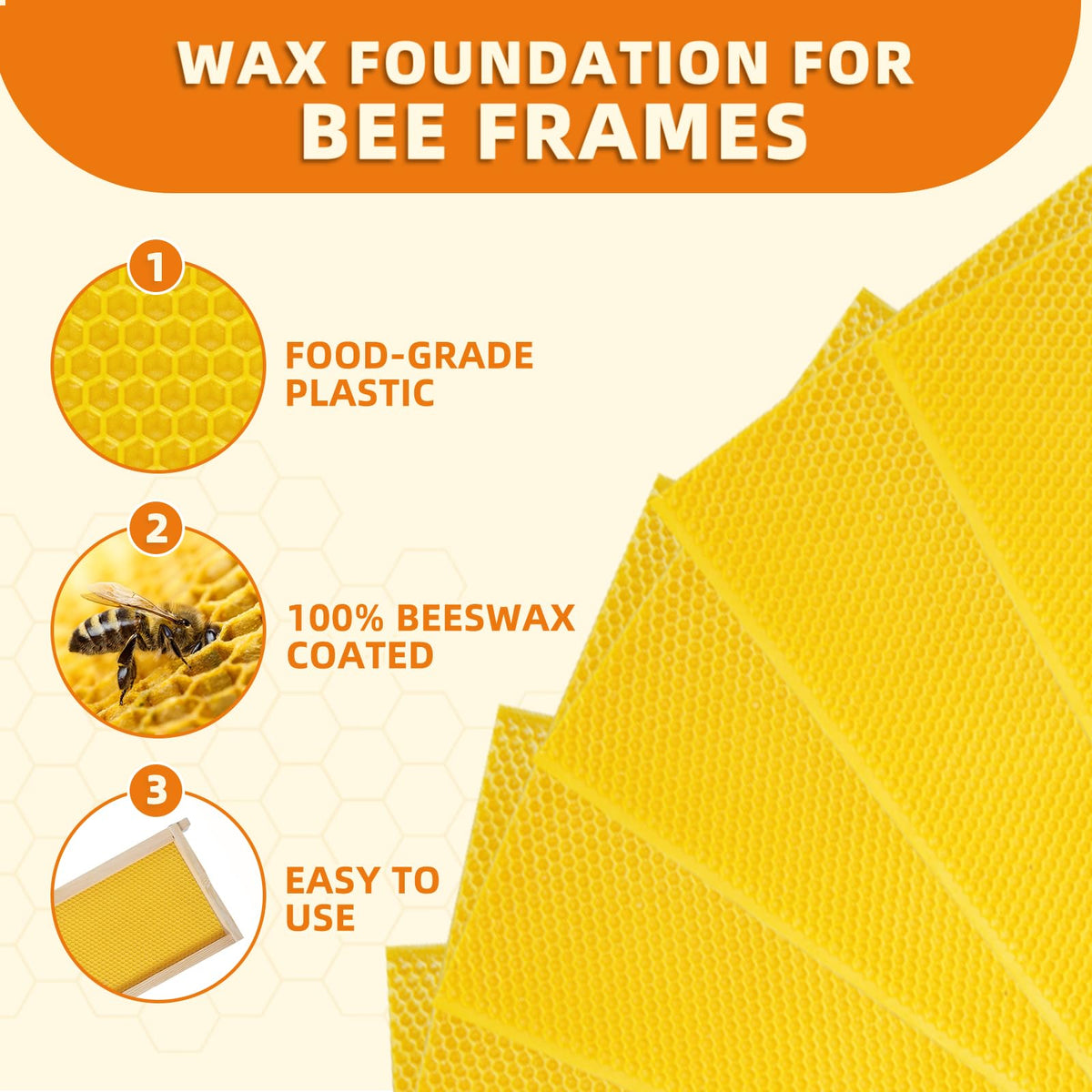BEEINN Wax-coated sheet uses food-grade plastic and natural color to attract bees.