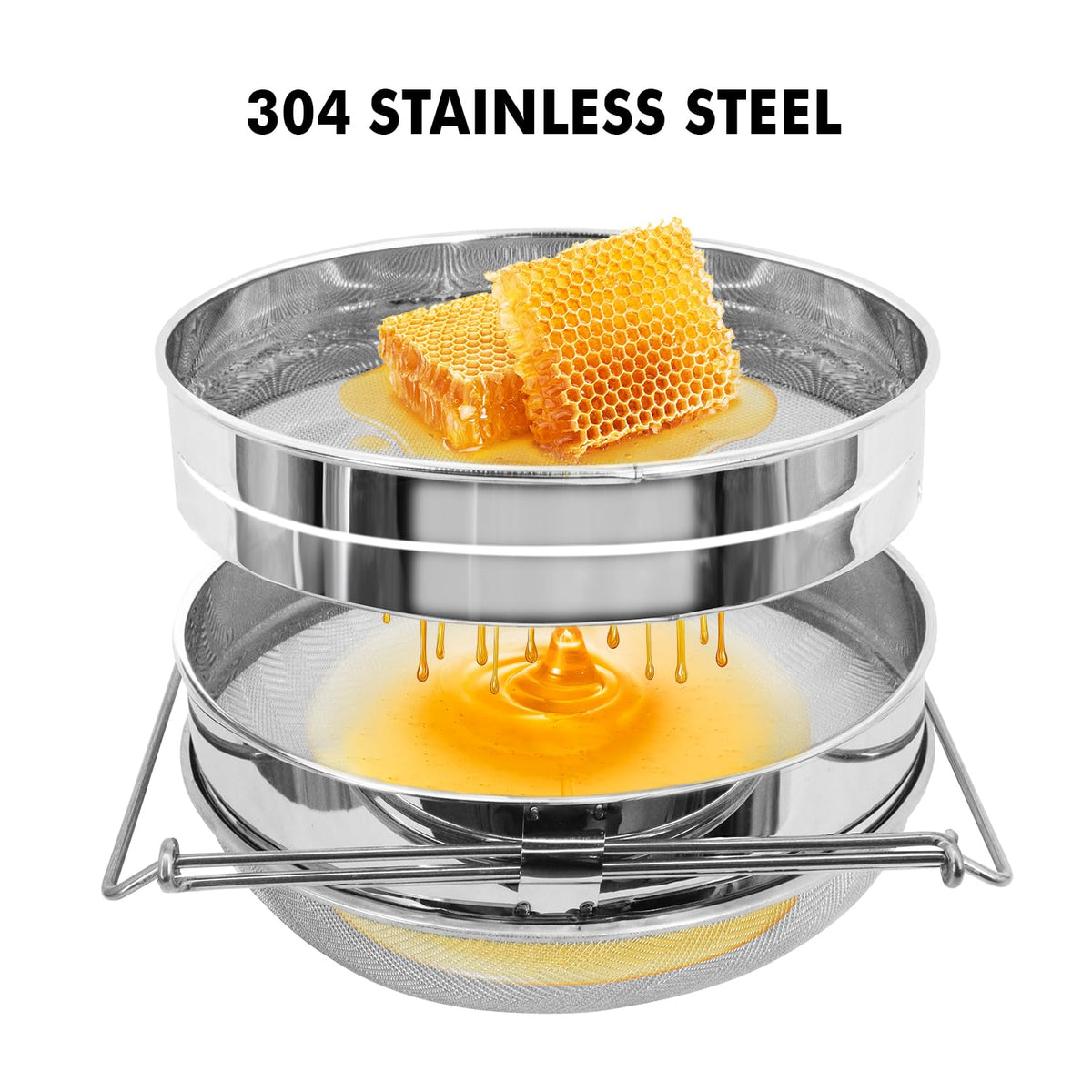 BEEKNOWS 304 stainless construction resists rust during honey processing