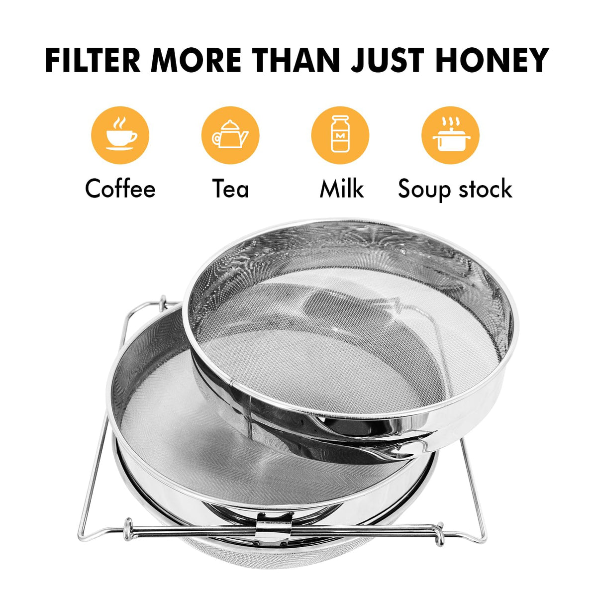 BEEKNOWS extendable arms fit over 5-gallon buckets for versatile filtering