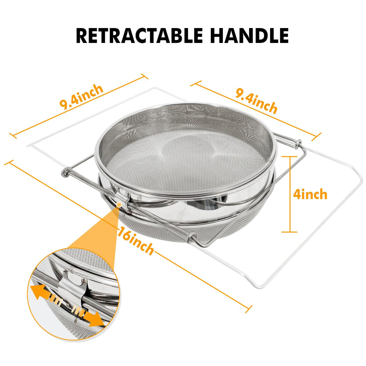 BEEKNOWS honey filter over bucket setup for convenient over-pan filtering
