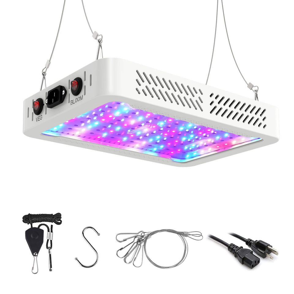 Beelux LED grow light front view showing full spectrum design for indoor plants