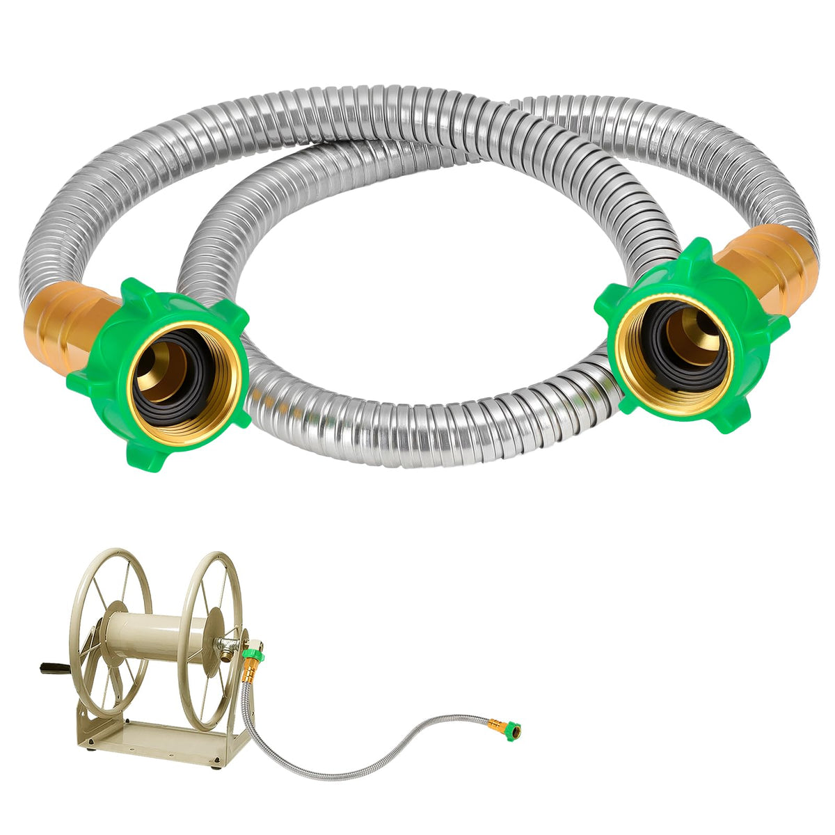 Beeplove 3ft leader hose with double female connectors for quick reel connections.