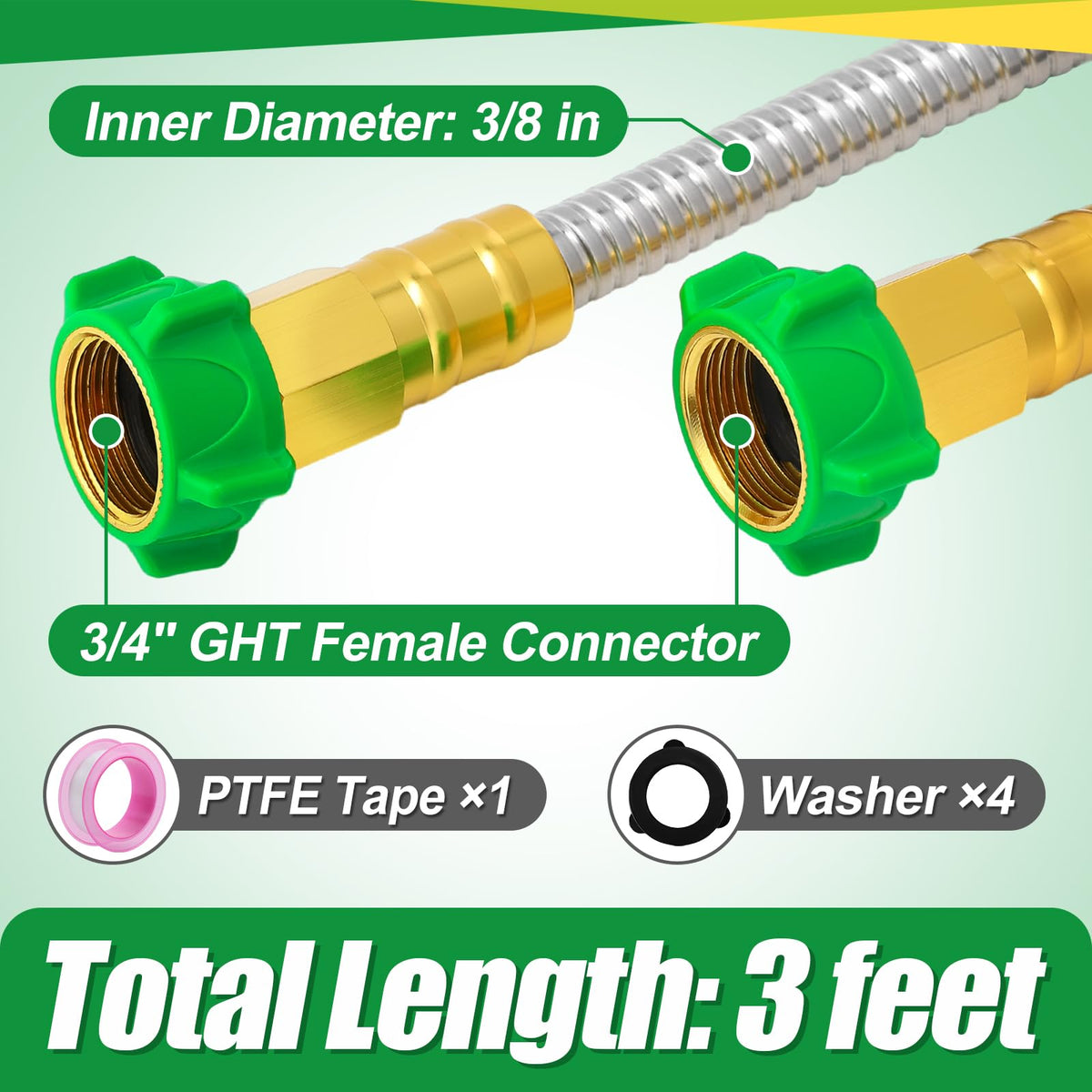 Beeplove leak-free connections with included washers for secure sealing.