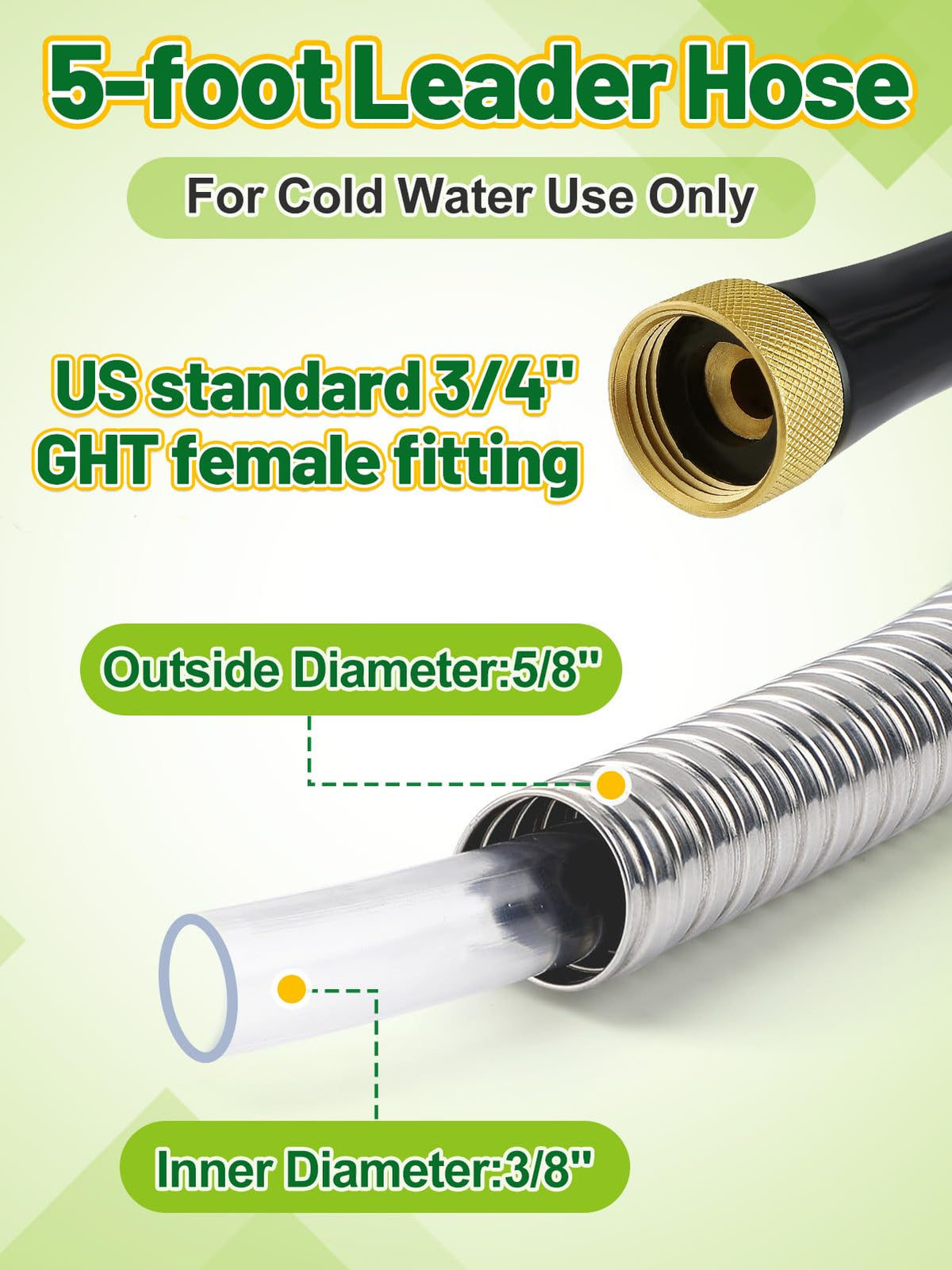 Beeplove weatherproof stainless steel hose resists rust and stays flexible in cold weather.