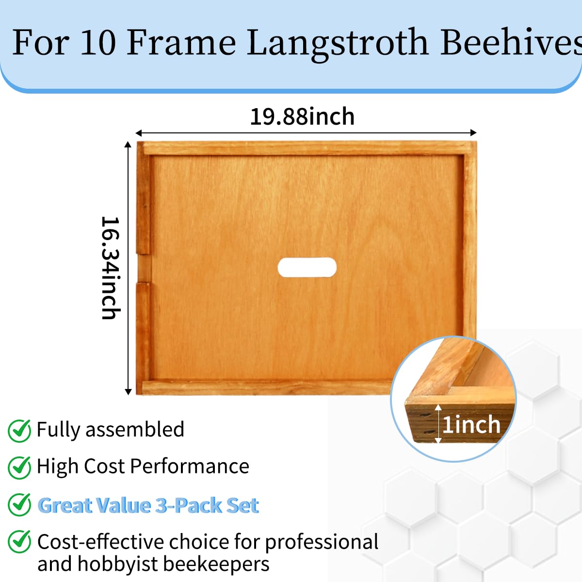 BeeQuestify bee hive inner cover durable New Zealand pine construction