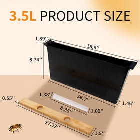 BeeQuestify beeswax-coated feeder emphasizes durability and bee attraction.