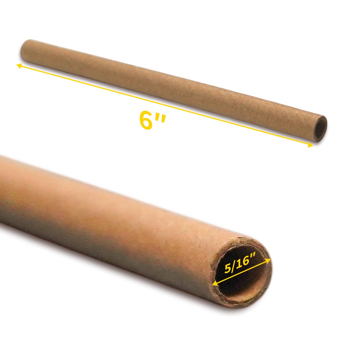 BeeQuestify Mason Bee Tubes Six-Inch size ideal for mason bee nesting in houses.
